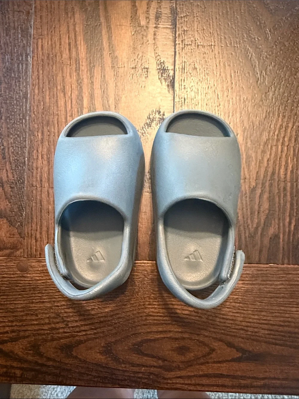 adidas Kids Light Blue Slide Sandals with Heel Strap